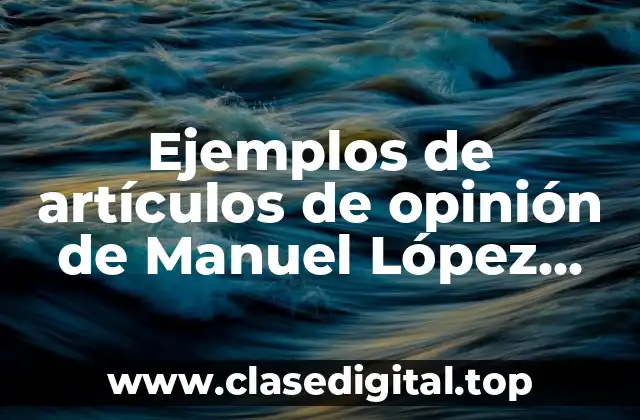 Ejemplos de artículos de opinión de Manuel López Obrador cortas