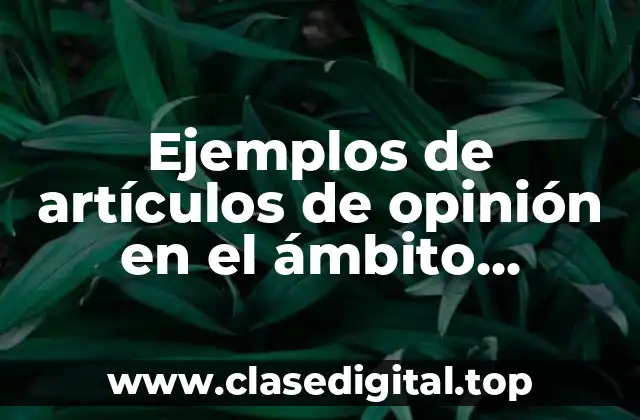 Ejemplos de artículos de opinión en el ámbito educativo