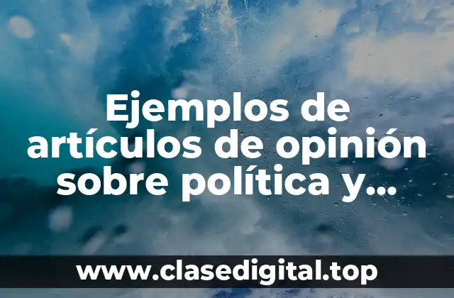 Ejemplos de artículos de opinión sobre política y Significado