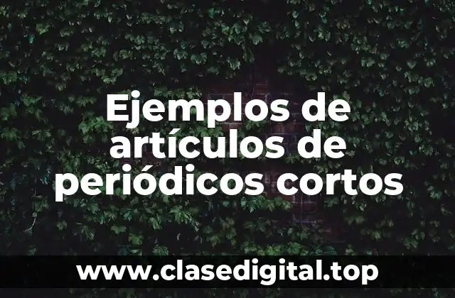 Ejemplos de artículos de periódicos cortos
