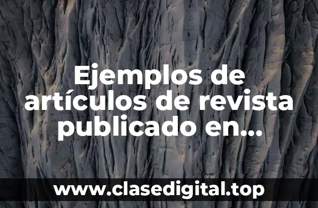 Ejemplos de artículos de revista