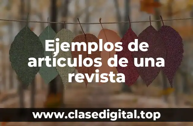 Ejemplos de artículos de una revista