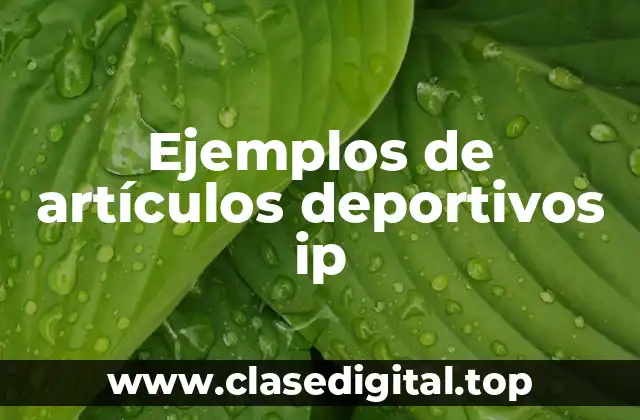Ejemplos de artículos deportivos ip