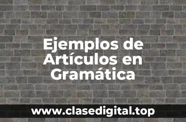 Ejemplos de Artículos en Gramática