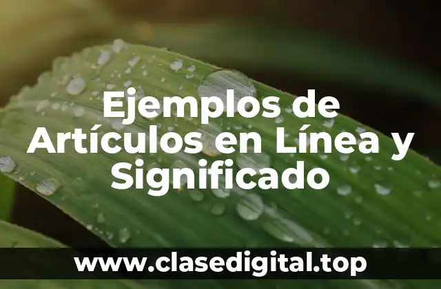 Ejemplos de Artículos en Línea y Significado