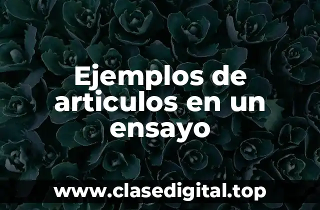 Ejemplos de articulos en un ensayo