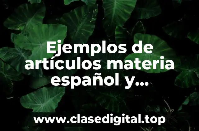 Ejemplos de artículos materia español y Significado