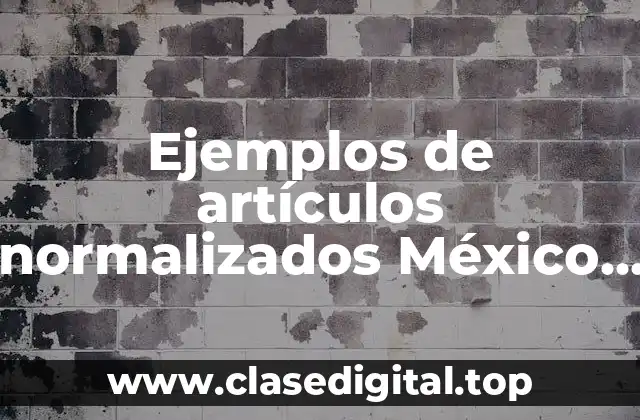 Ejemplos de artículos normalizados México