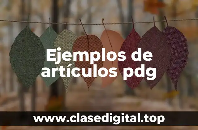Ejemplos de artículos pdg