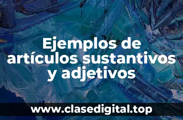 Ejemplos de artículos sustantivos y adjetivos