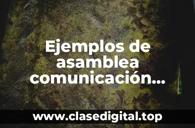 Ejemplos de asamblea comunicación formal