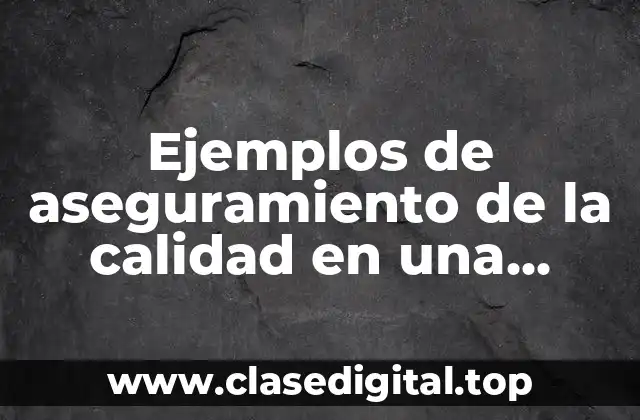 Ejemplos de aseguramiento de la calidad en una empresa