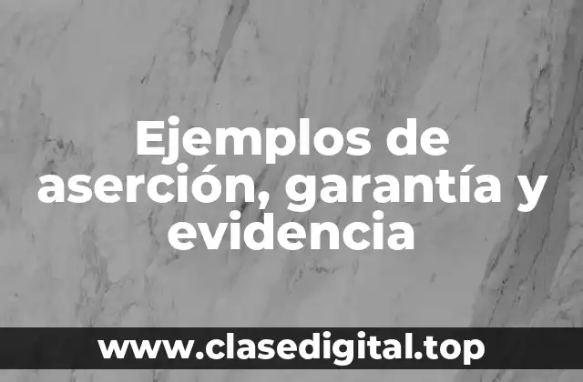 Ejemplos de aserción, garantía y evidencia