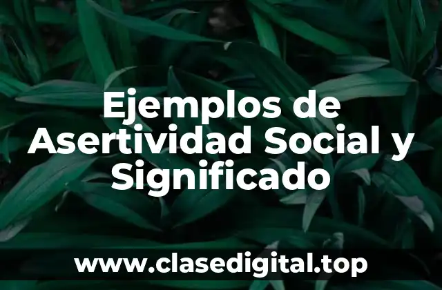 Ejemplos de Asertividad Social