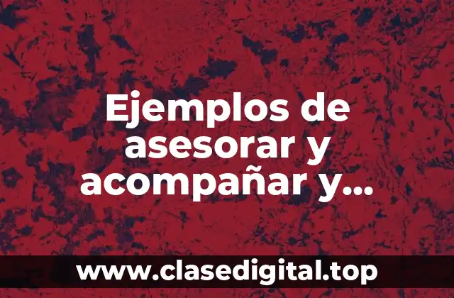 Ejemplos de asesorar y acompañar