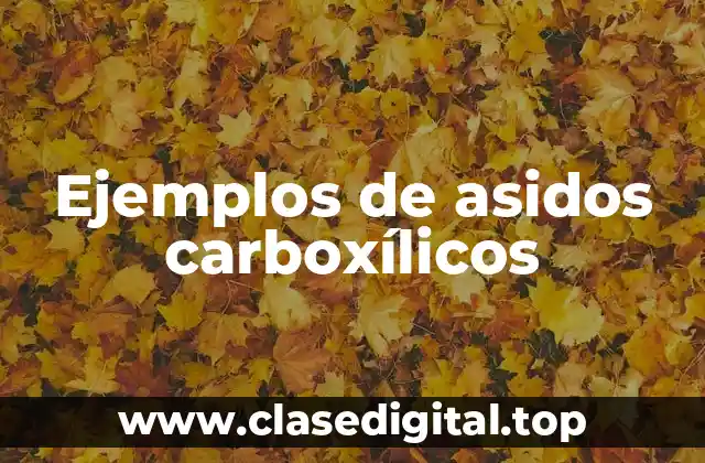 Ejemplos de asidos carboxílicos
