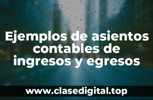 Ejemplos de asientos contables de ingresos y egresos