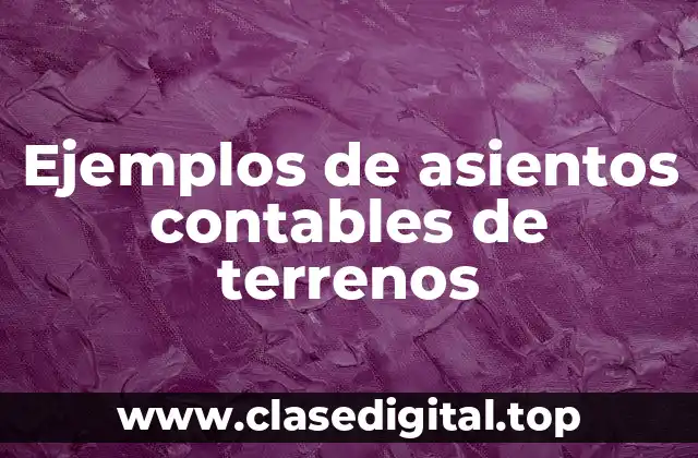 Ejemplos de asientos contables de terrenos
