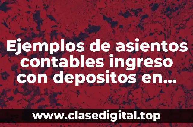 Ejemplos de asientos contables ingreso con depositos en garantia