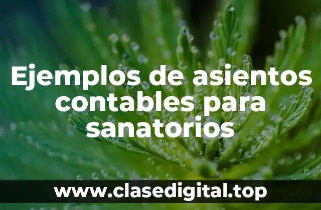 Ejemplos de asientos contables para sanatorios