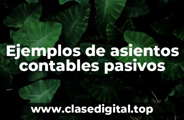 Ejemplos de asientos contables pasivos