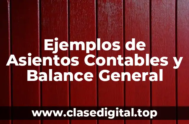 Ejemplos de Asientos Contables y Balance General