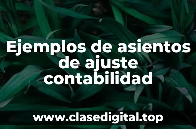 Ejemplos de asientos de ajuste contabilidad