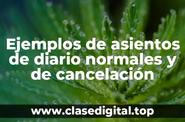Ejemplos de asientos de diario normales y de cancelación
