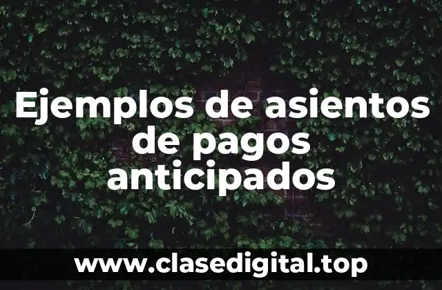 Ejemplos de asientos de pagos anticipados