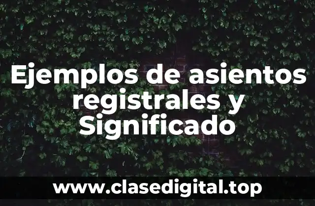 Ejemplos de asientos registrales