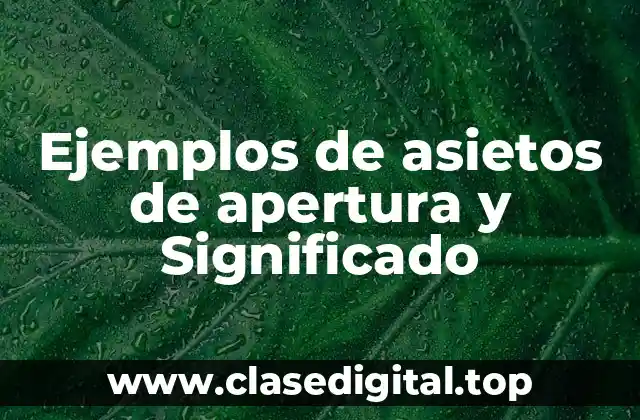 Ejemplos de asietos de apertura y Significado