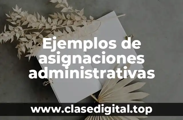 Ejemplos de asignaciones administrativas