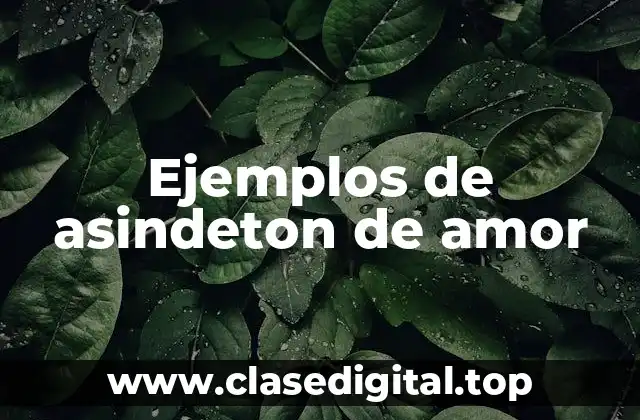 Ejemplos de asindeton de amor