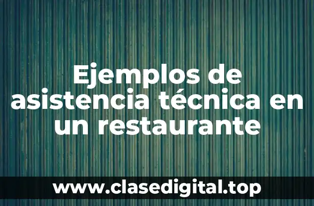 Ejemplos de asistencia técnica en un restaurante