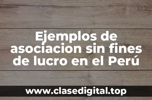 Ejemplos de asociacion sin fines de lucro en el Perú