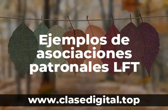 Ejemplos de asociaciones patronales LFT