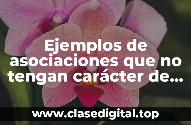 Ejemplos de asociaciones que no tengan carácter de preponderante