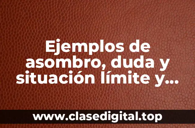 Ejemplos de asombro, duda y situación límite y Significado