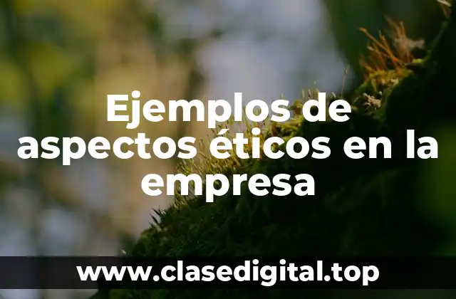 Ejemplos de aspectos éticos en la empresa