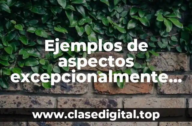 Ejemplos de aspectos excepcionalmente positivos para el trabajo