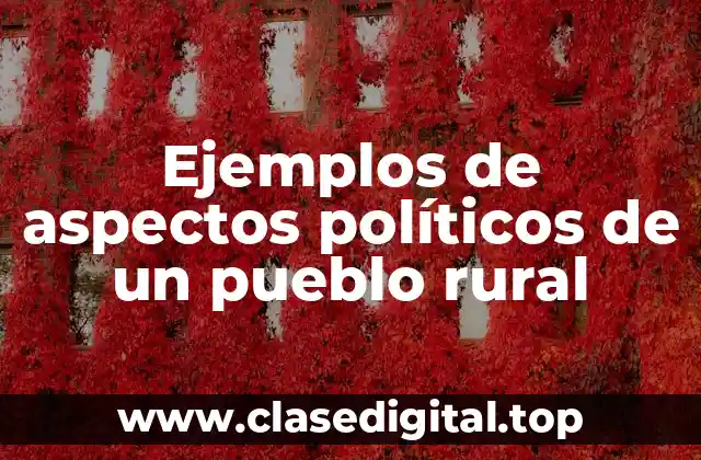 Ejemplos de aspectos políticos de un pueblo rural