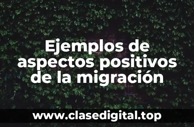Ejemplos de aspectos positivos de la migración