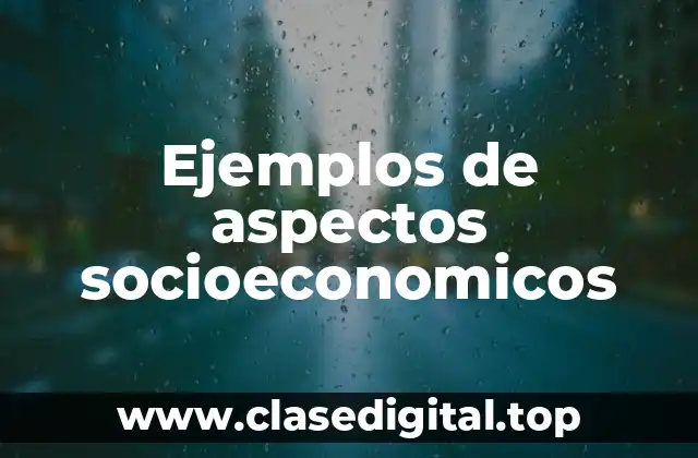 Ejemplos de aspectos socioeconomicos