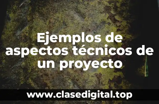 Ejemplos de aspectos técnicos de un proyecto