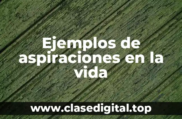Ejemplos de aspiraciones en la vida