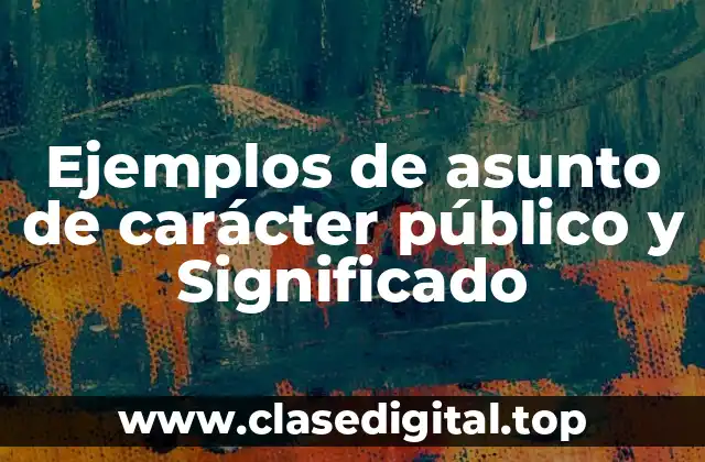 Ejemplos de asunto de carácter público y Significado