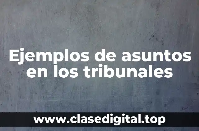Ejemplos de asuntos en los tribunales