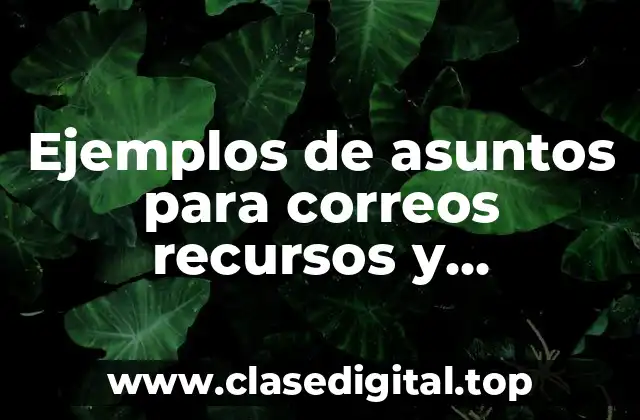 Ejemplos de asuntos para correos recursos y Significado