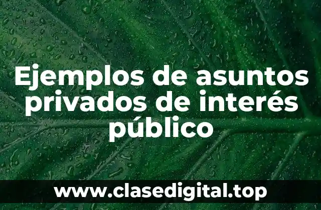 Ejemplos de asuntos privados de interés público