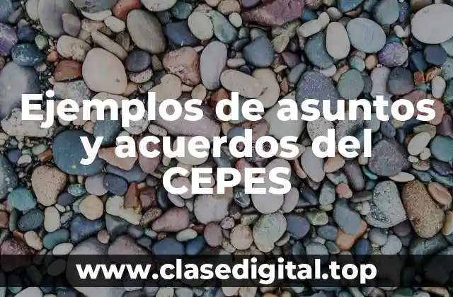 Ejemplos de asuntos y acuerdos del CEPES
